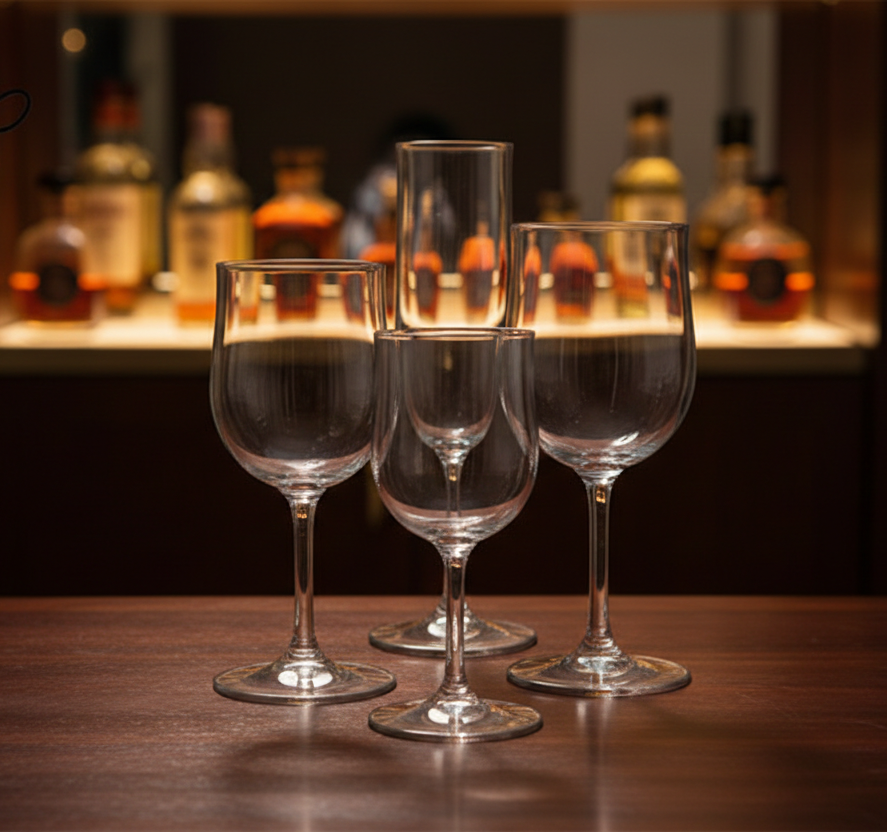 Taças de vinho plástico elegantes para eventos