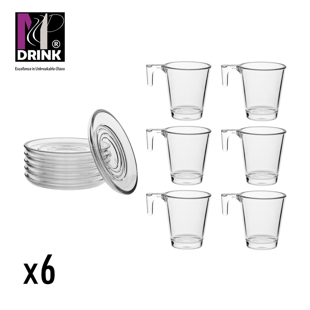 Smooth Espresso Cup + Saucer Set of 6 Tritan