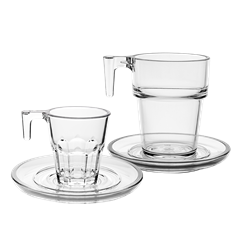 Conjunto Chávena Bica Faceta + Chávena Café Chá Baixa x2 