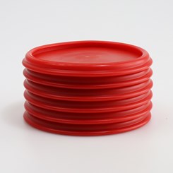 Base Antidérapante 61 mm Rouge Lot de 6