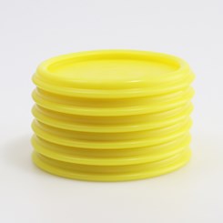 Anti-Slip Base 73 mm Yellow Set of 6
