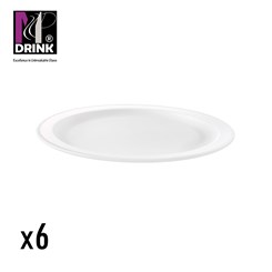 Prato Ø 268 Raso Branco, Conjunto de 6