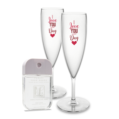 Cálice Espumante Terra 16 Cl Cristal - Dia dos Namorados (Conjunto de 2) + Loção Gel Desinfectante Perfumado para mãos